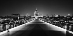 St Paul's Cathedral from London Millennium footbridge over River Thames; 464707 Dave Butcher