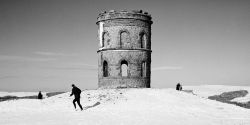 Buxton Solomon's Temple and Runner in snow; 565609 Dave Butcher